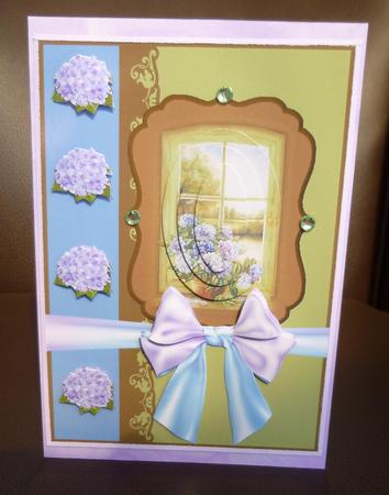 Hydrangea's at the Window Card Front by Jayne Jones
