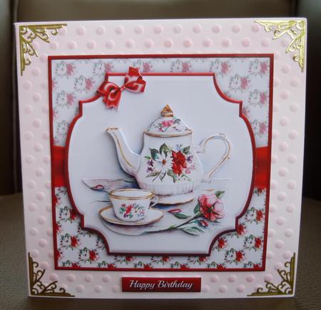 Tea & Flowers 6x6 Quick Card by Jayne Jones