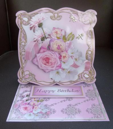 Pink and White Flowers Shaped Easel Mini Kit by Jayne Jones