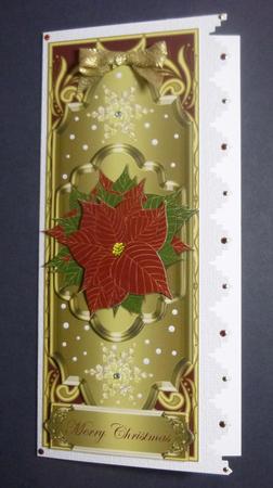 Dl Christmas Topper with Poinsettia & Snowflakes 1 by Jayne Jones