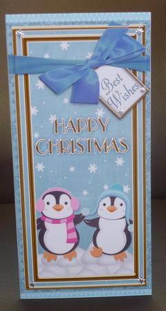Teal Penguin Duo Happy Christmas Dl Topdown Step by Step by Jayne Jones