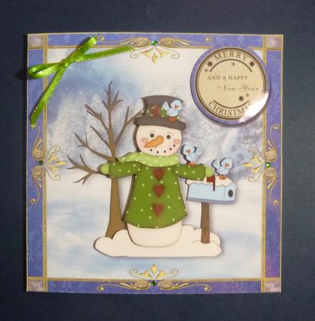 Cute Snowman & Birds + Decoupage by Jayne Jones