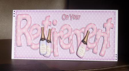 Large Dl Retirement Quick Card 3D Decoupage by Jayne Jones