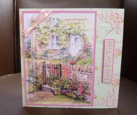 Rose Cottage Pyramage Card by Jayne Jones