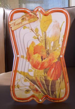 Beautiful Painted Tulips Shaped Card Mini Kit by Jayne Jones