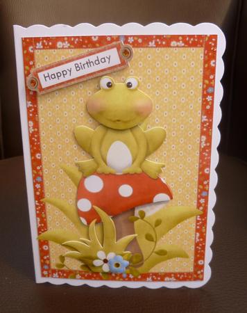 Cute Frog on a Toad Stool by Jayne Jones
