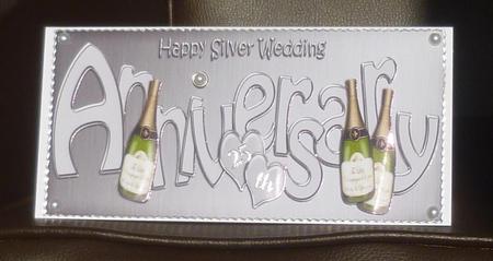 Silver Wedding Anniversary Large Dl Quick Card 3D Decoupage by Jayne Jones