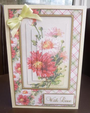 Beautiful Vintage Painted Flowers A5 Quick Card by Jayne Jones