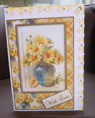 Beautiful Vintage Painted Flowers A5 Quick Card by Jayne Jones