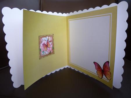 Pretty Flower & Butterfly Round Edged Shaped Matching Insert by Jayne Jones