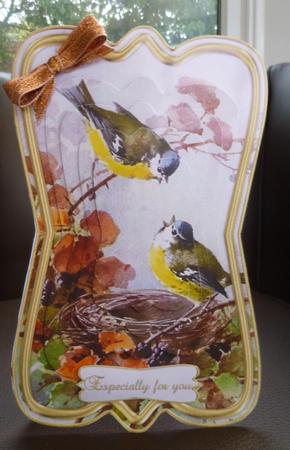 Beautiful Vintage Painted Birds Shaped Card Mini Kit by Jayne Jones