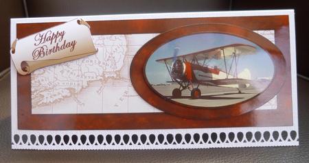 Red Biplane Dl with Oval Shape by Jayne Jones