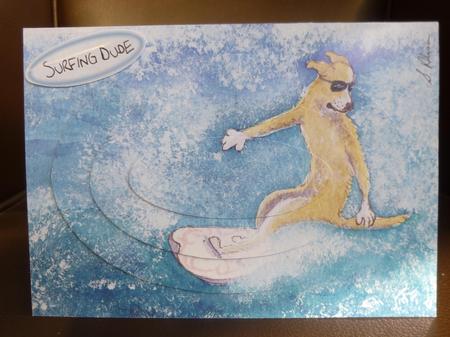 Alone with His Thoughts on His Surf Board Oval Pyramage by Jayne Jones