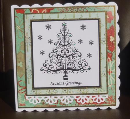 Oh Christmas Tree 8x8 Black and White Topper by Jayne Jones