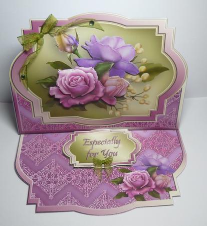 Victorian Roses Shaped Easel Card Mini Kit by Jayne Jones