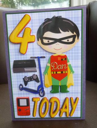 4th Birthday Boy Card Front by Jayne Jones