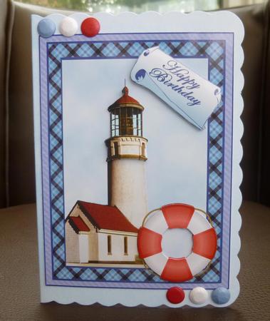 Lighthouse and Lifebelt Decoupage by Jayne Jones