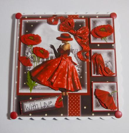 Beautiful Grace with Red Poppy's Card Front Mini Kit by Jayne Jones