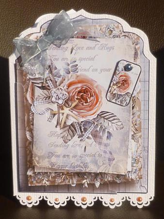 Peach Rose Bookmark Card by Jayne Jones