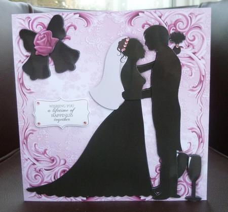 Beautiful in Pink Silhouette Wedding Couple 8x8 Mini Kit by Jayne Jones