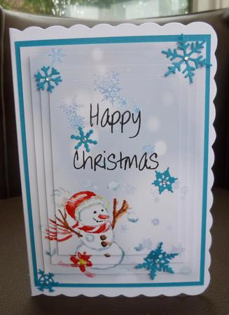 Merry Christmas-snowman by Jayne Jones