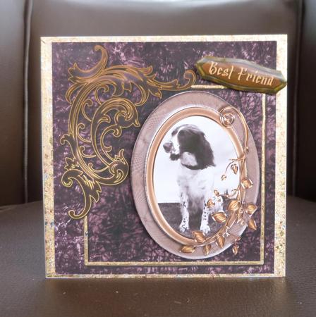 Best Friend Gun Dog Spaniel on Grunge Background by Jayne Jones
