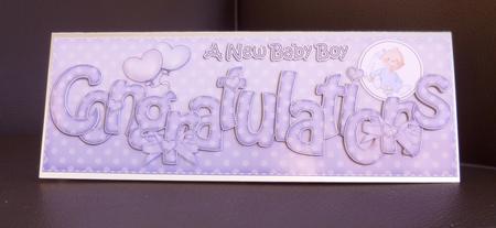 Large Dl New Baby Boy Congratulations 3D Decoupage by Jayne Jones