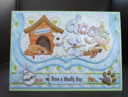 Have a Woofly Day Dogs Life Bracket Mock Envelope Card Front by Jayne Jones