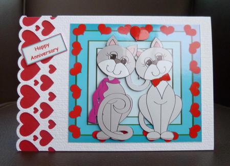 Anniversary Cats with Gift Tag by Jayne Jones