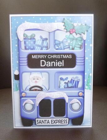 Xmas Santa Express Daniel A5 3D Decoupage by Jayne Jones