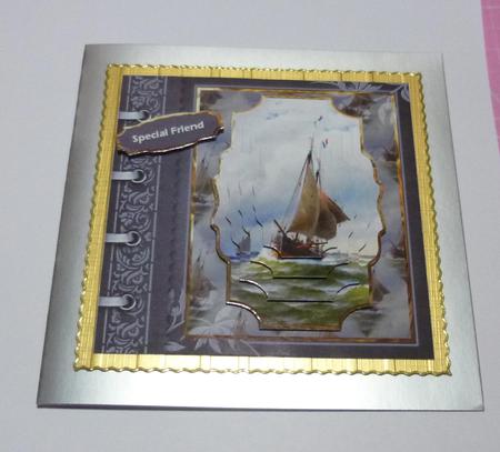 Sailing the Seas Card Front with Pyramid Layers by Jayne Jones