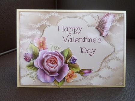 Valentines English Rose Card Front by Jayne Jones