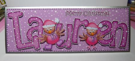 Xmas Lauren Robins Large Dl & 3D Decoupage by Jayne Jones