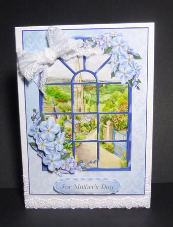 Village Church Window Scene by Jayne Jones