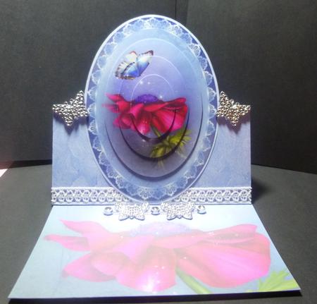 Gorgeous Anemone & Butterfly Oval Pyramid Topper by Jayne Jones