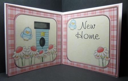 Blue Birds New Home Square Card Insert by Jayne Jones