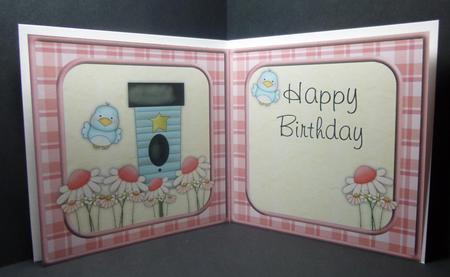 Birds Happy Birthday Square Card Insert by Jayne Jones