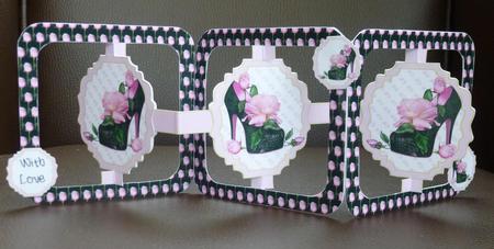 Accordion Zig Zag Card - Black Heels and Roses by Jayne Jones