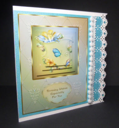 Flowers & Butterfly Pyramid Card 2 by Jayne Jones