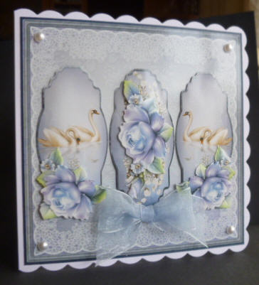 Swans and Blue Roses 8x8 Card Mini Kit by Jayne Jones