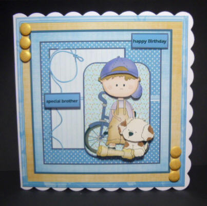 Boy and His Pet Dog 8x8 Card Mini Kit by Jayne Jones