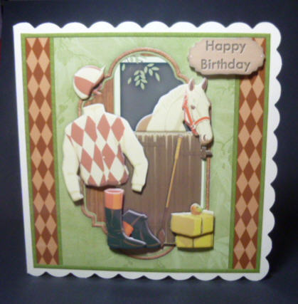 Horse Racing 8x8 Mini Kit with Decoupage by Jayne Jones