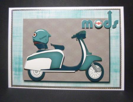 Mods - Scooter - Blue by Jayne Jones