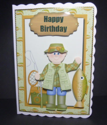 Fishing - Happy Birthday + Decoupage by Jayne Jones