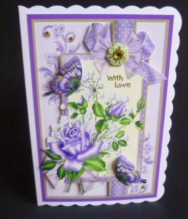 Scrap Card Roses & Butterflies by Jayne Jones