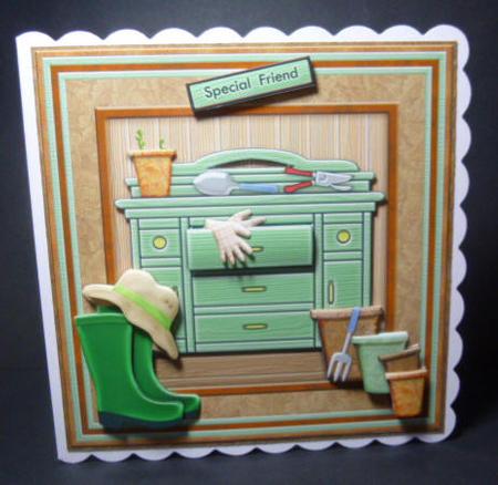 Potting Shed Male Birthday 8x8 Mini Kit & Decoupage by Jayne Jones