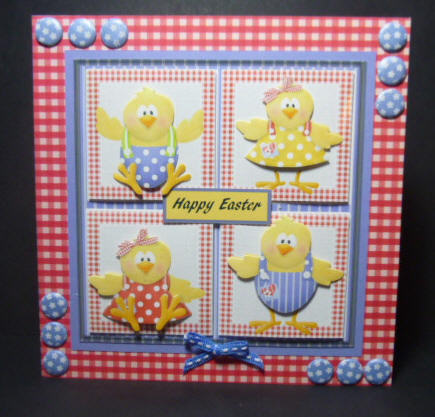 The Hen Family Card with Toppers and Decoupage by Jayne Jones