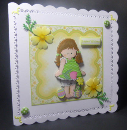 Easter Girl Card with Decoupage by Jayne Jones