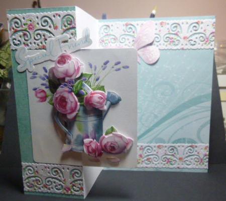 Green Hearts and Swirls Paper, with Border by Jayne Jones