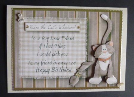 You're the Cat's Whiskers! Cats Verse Card Front by Jayne Jones